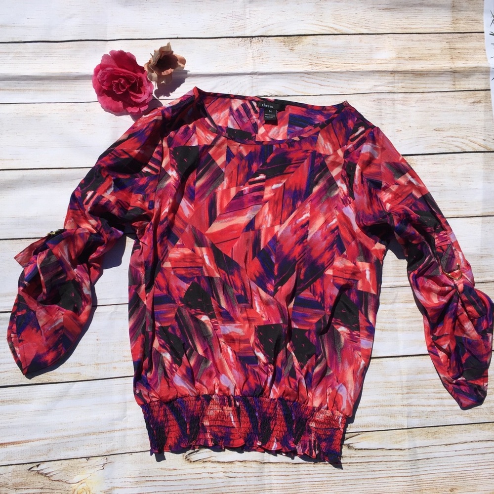 |Thesis| print loose dress blouse